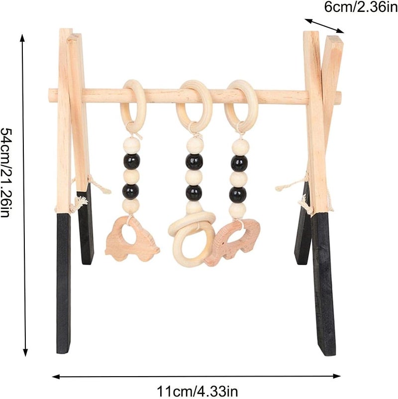 woobles Wood Baby Gym | Hanging Gym Toys for Newborns Gift - Foldable Activity Center for Motor Skill Development, Gift for Infants Boys Girls 3 Months Old and Up - Image 4